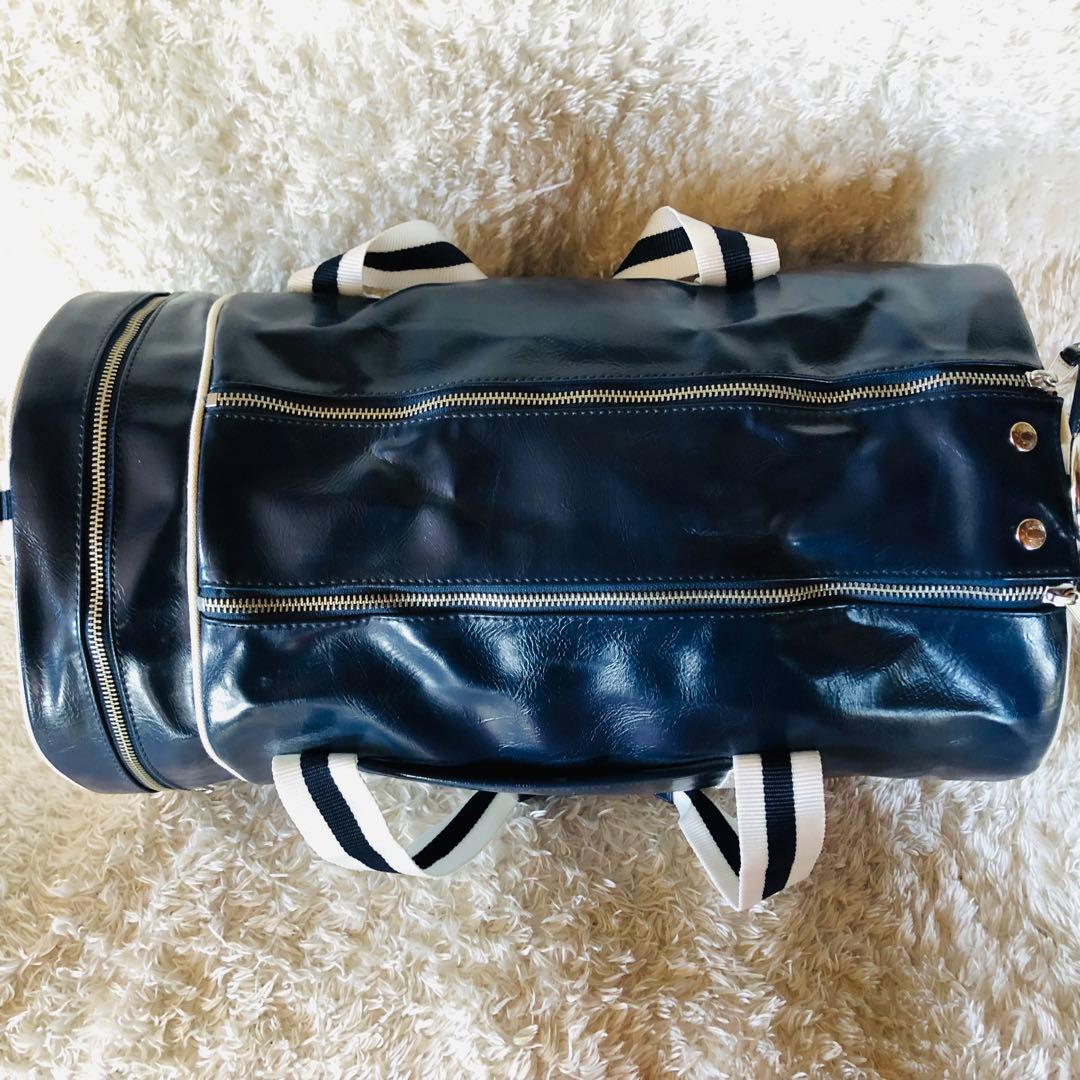 未使用✨フレッドペリー 2WAYボストンバック PVC 大容量 ネイビー 完売