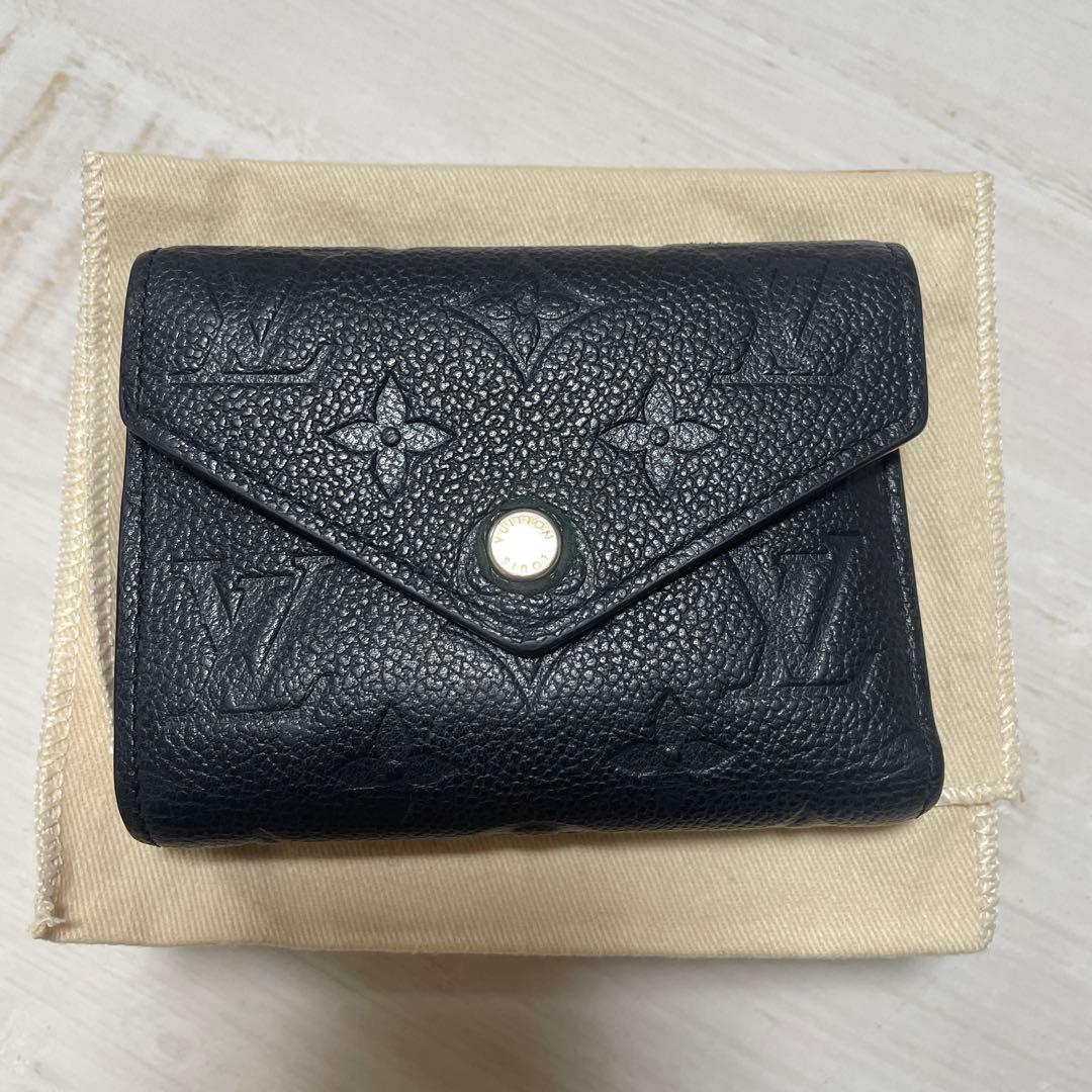 良品　ルイヴィトン アンプラント ポルトフォイユ ヴィクトリーヌ 黒