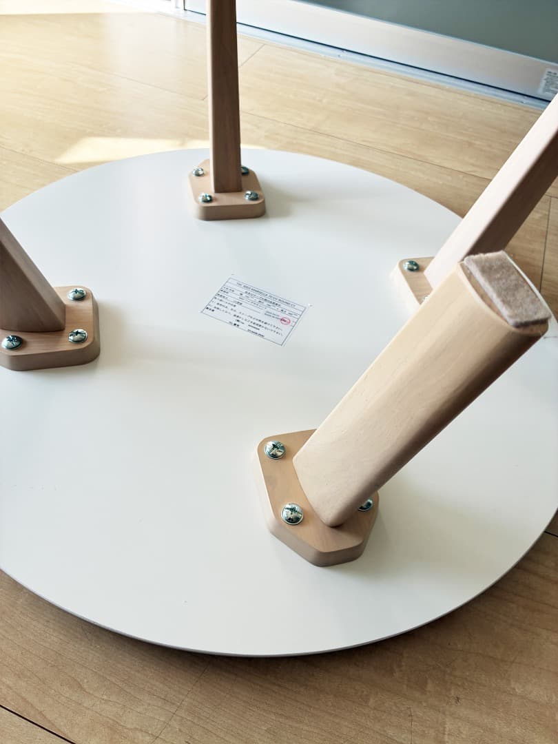 【美品】tac INTERIOR 円形ローテーブル ホワイト