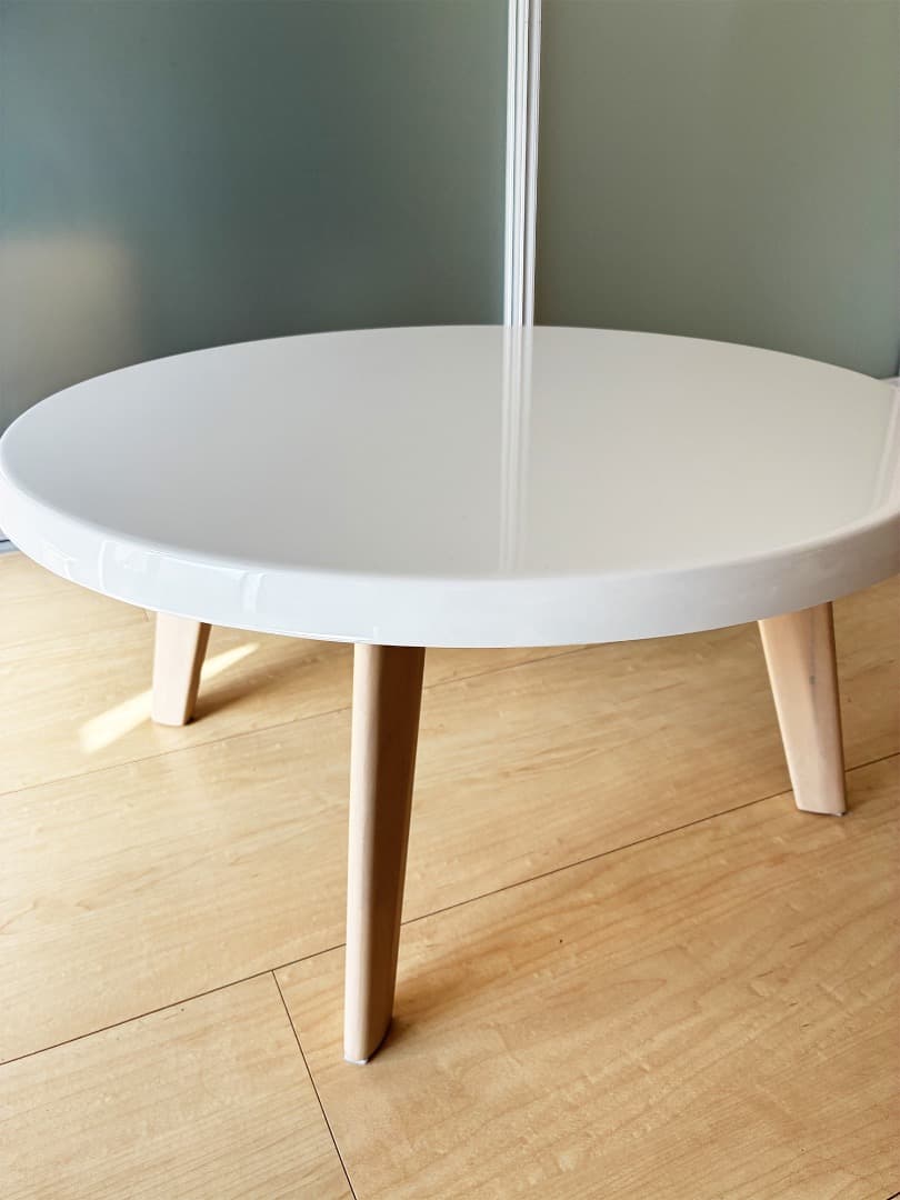 【美品】tac INTERIOR 円形ローテーブル ホワイト