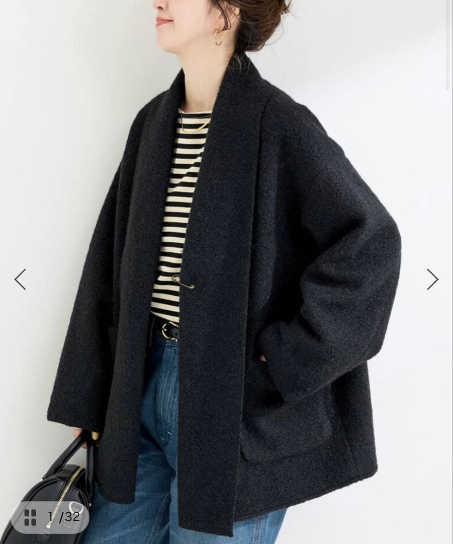 試着のみ　B.C STOCK　ブークレージャージ着流しコート