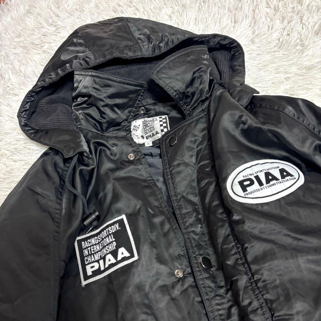 ✨PIAA✨ベンチコート　フード付き　ブラック黒　刺繍ロゴ　大きいサイズ