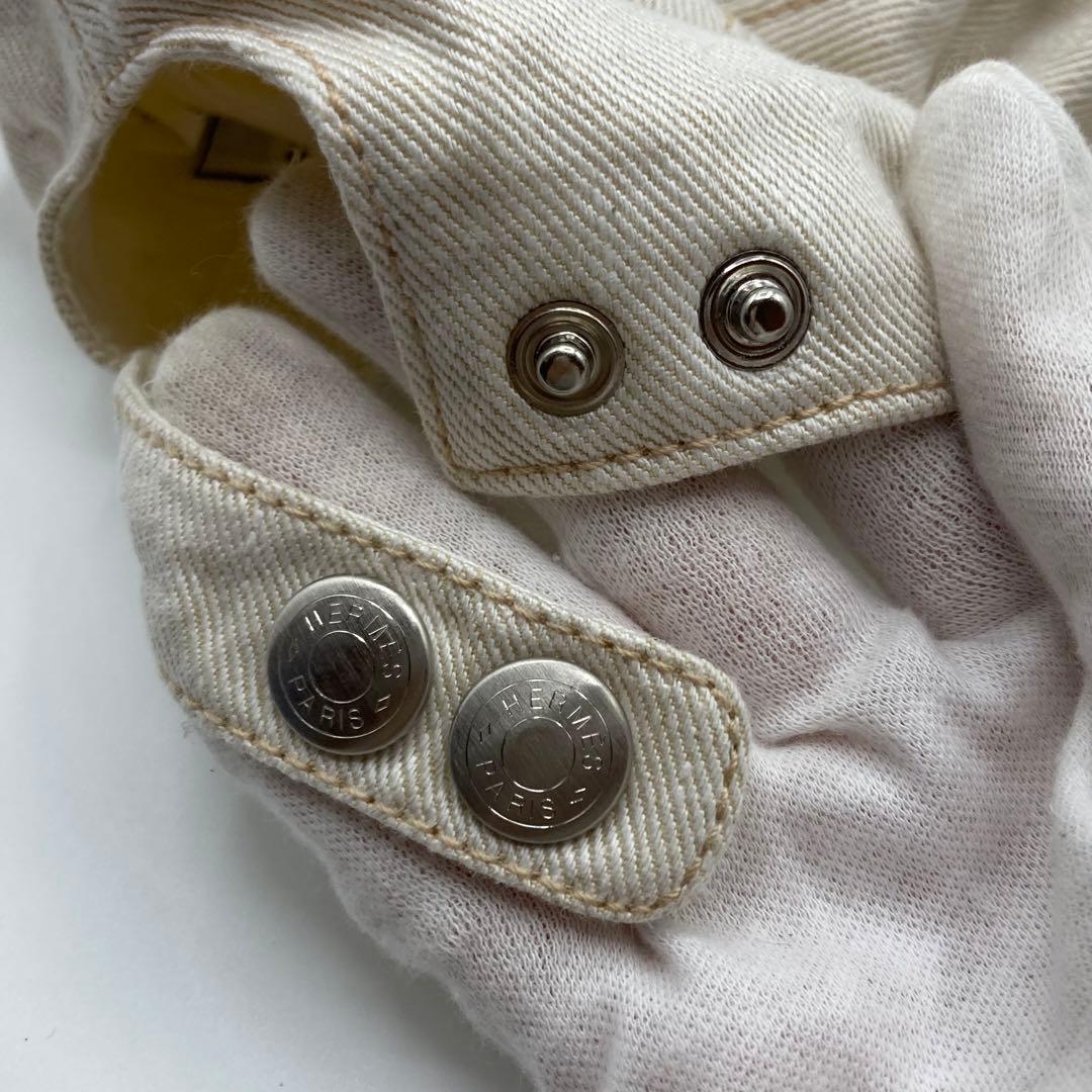 【美品】HERMES リネン100% キャップ レディース Hロゴ刺繍 57