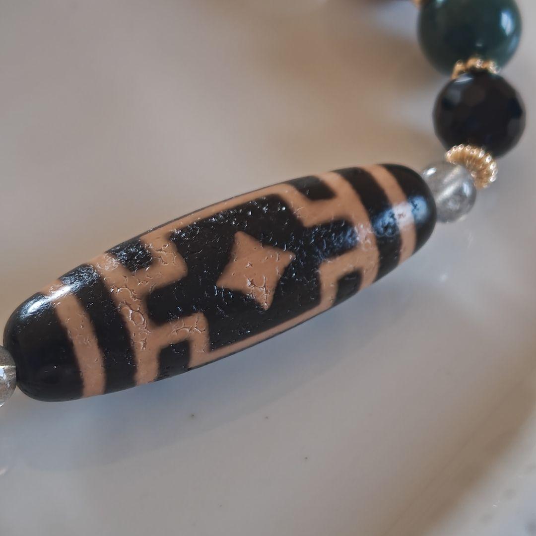 新作♡馬蹄痕付き平安十字佛天珠ブレス