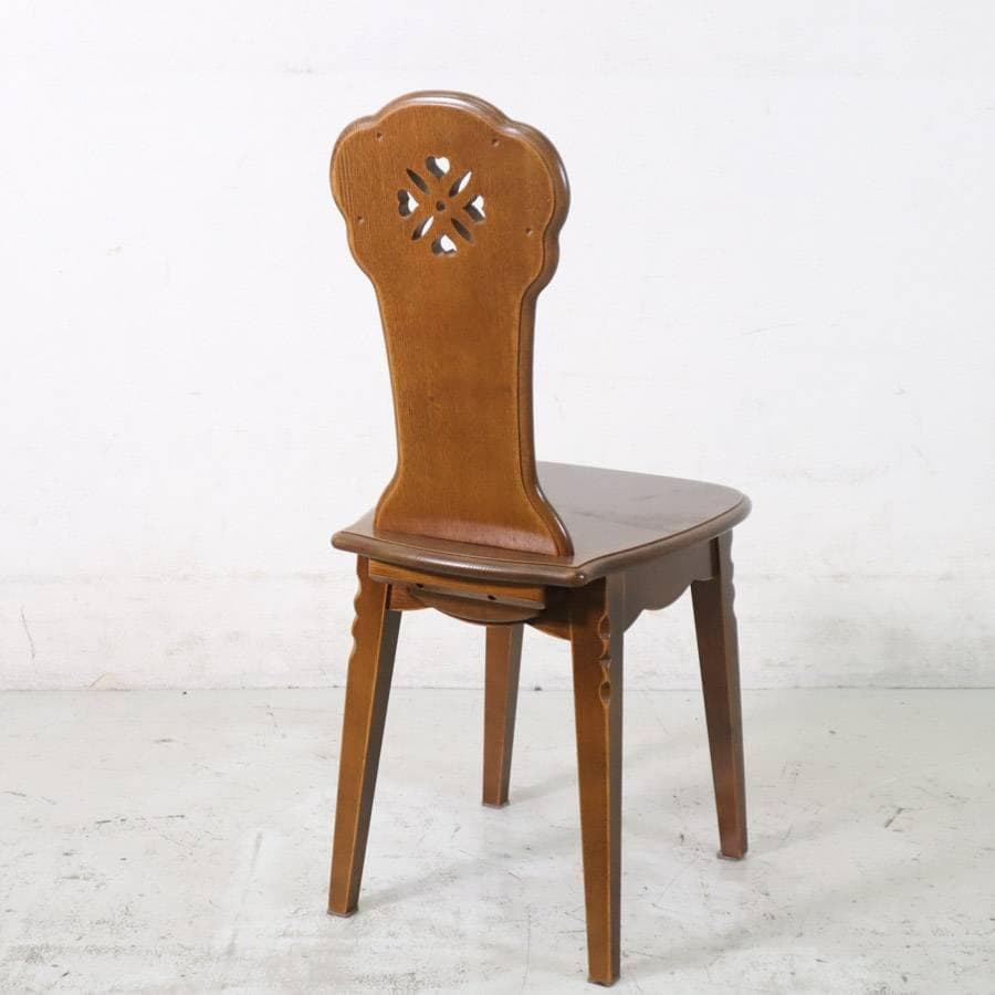 パリの雑貨屋 フラワーチェアー F-97 板座 天然木 ダイニングチェア