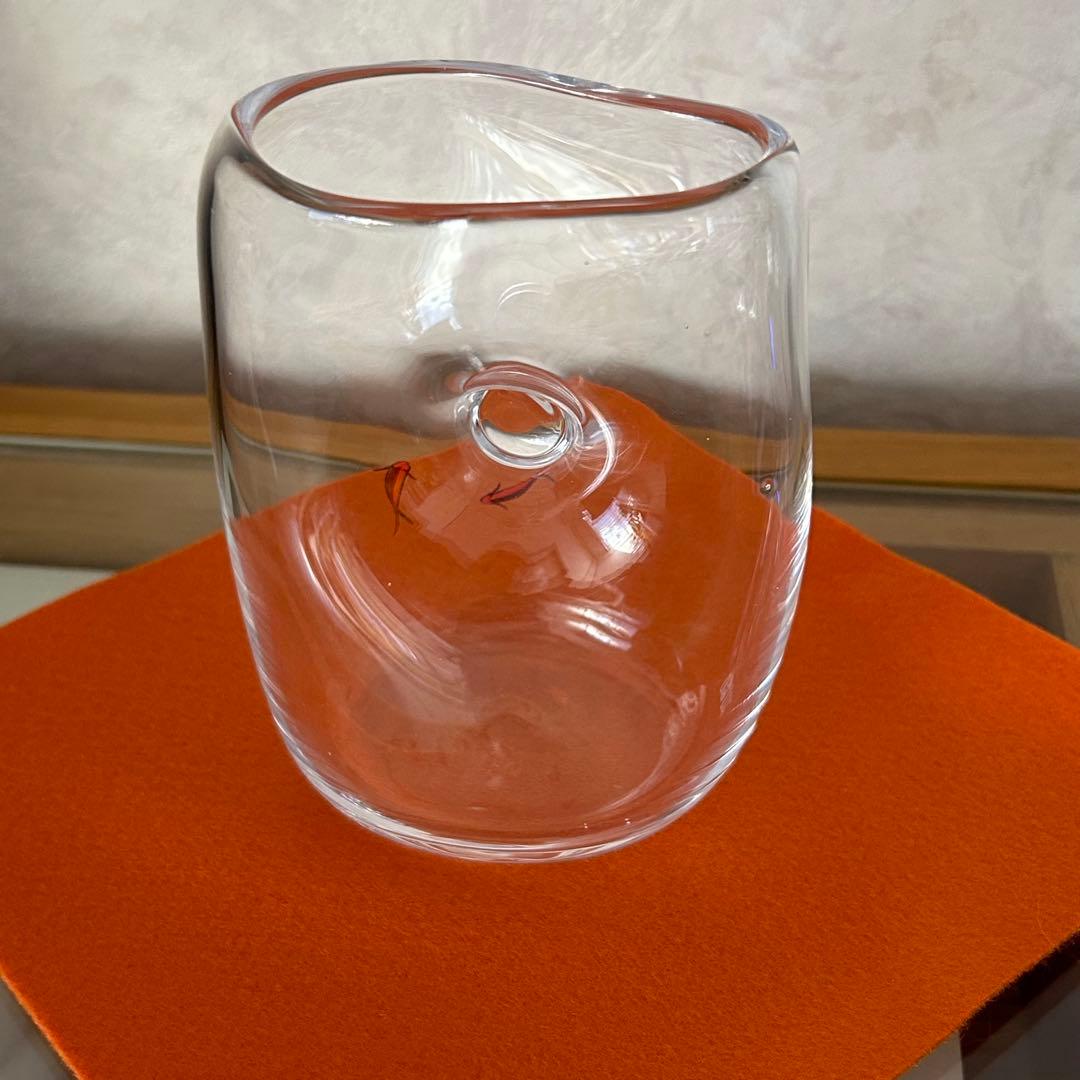 【美品・レア】久保裕子作品　【魚も水も楽しむ花器】(小)