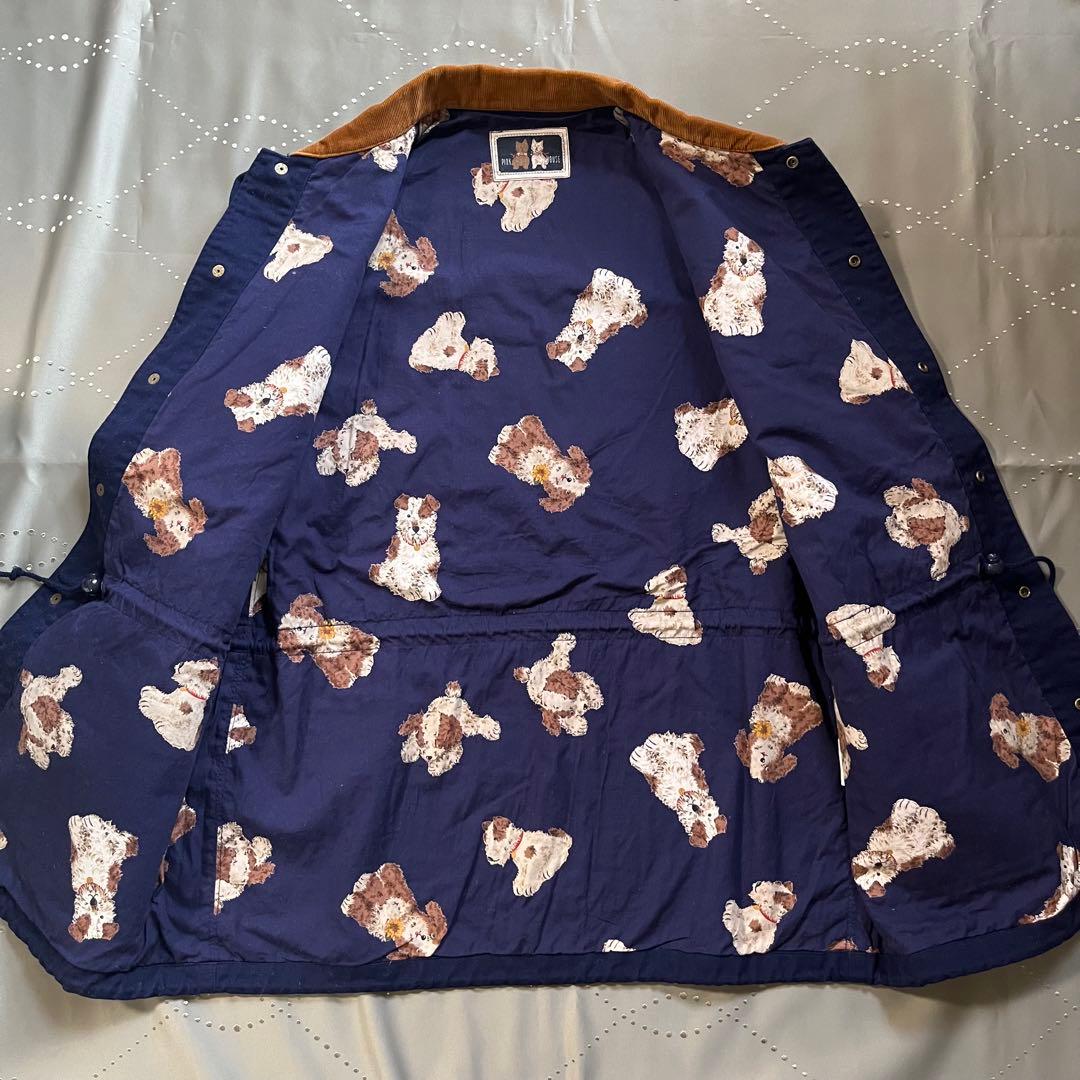 古着 ピンクハウス 犬柄 刺繍 総柄 カバーオール ヴィンテージ ジャケット