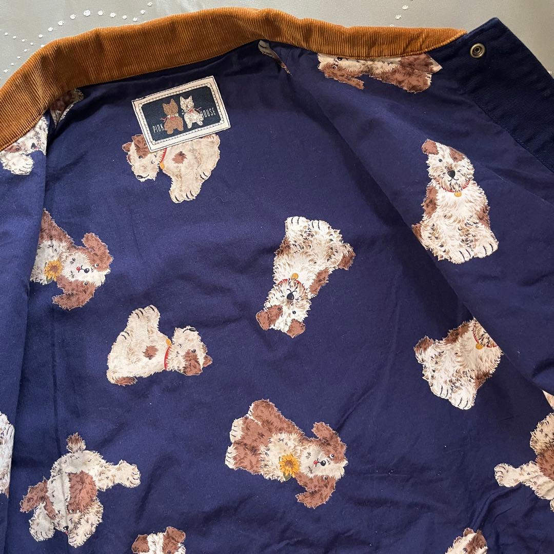 古着 ピンクハウス 犬柄 刺繍 総柄 カバーオール ヴィンテージ ジャケット