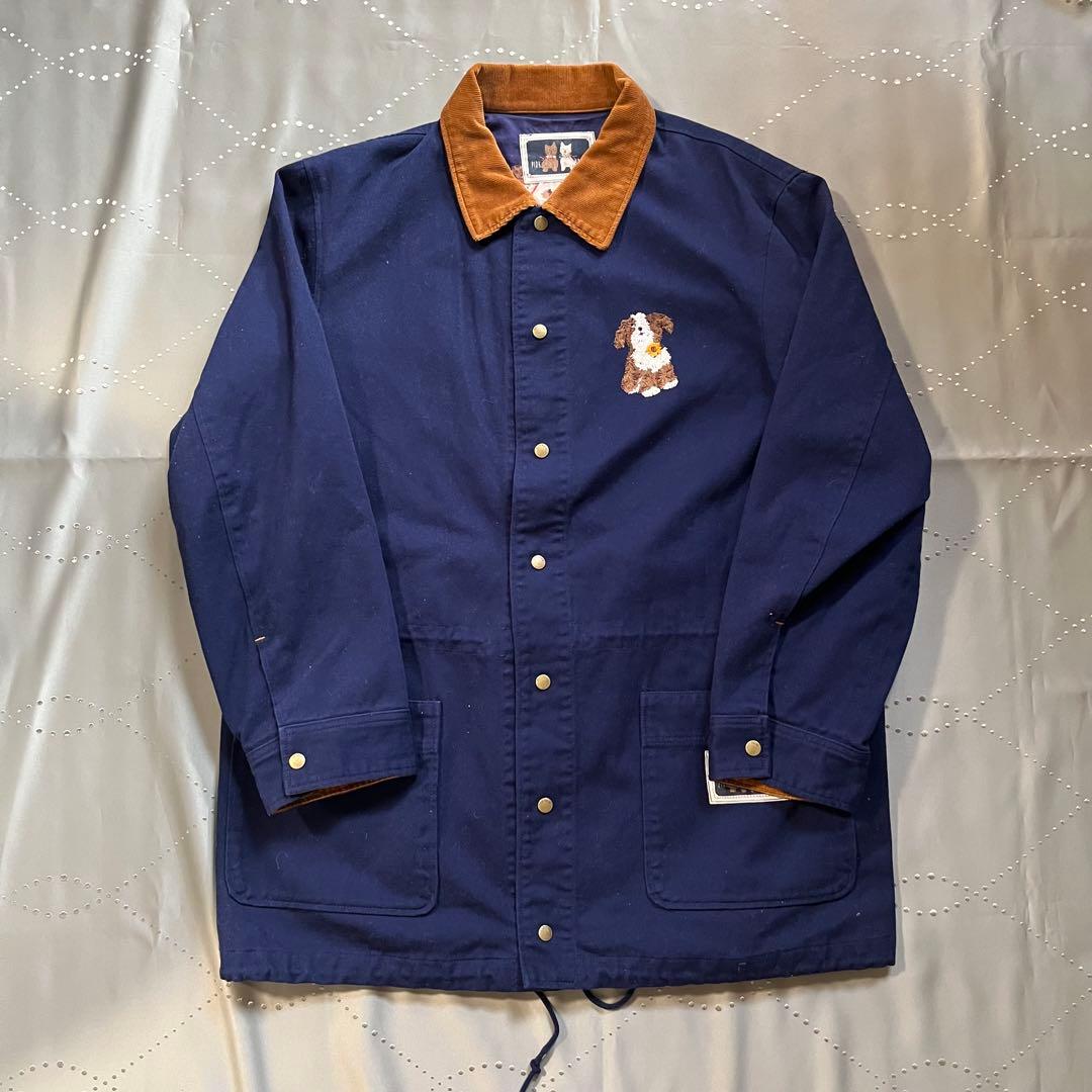 古着 ピンクハウス 犬柄 刺繍 総柄 カバーオール ヴィンテージ ジャケット