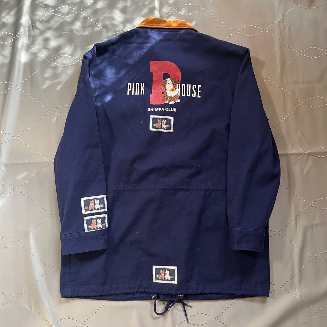 古着 ピンクハウス 犬柄 刺繍 総柄 カバーオール ヴィンテージ ジャケット