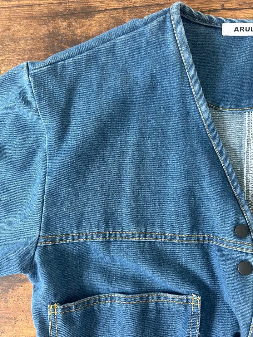【値下げしました♩】v-collar denim jacket arulle