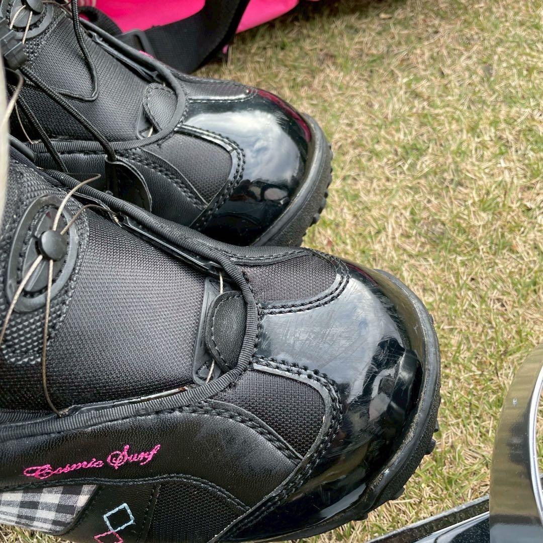 スノーボード一式 スノボ 板ビンディングシューズ コスミックサーフ25センチ