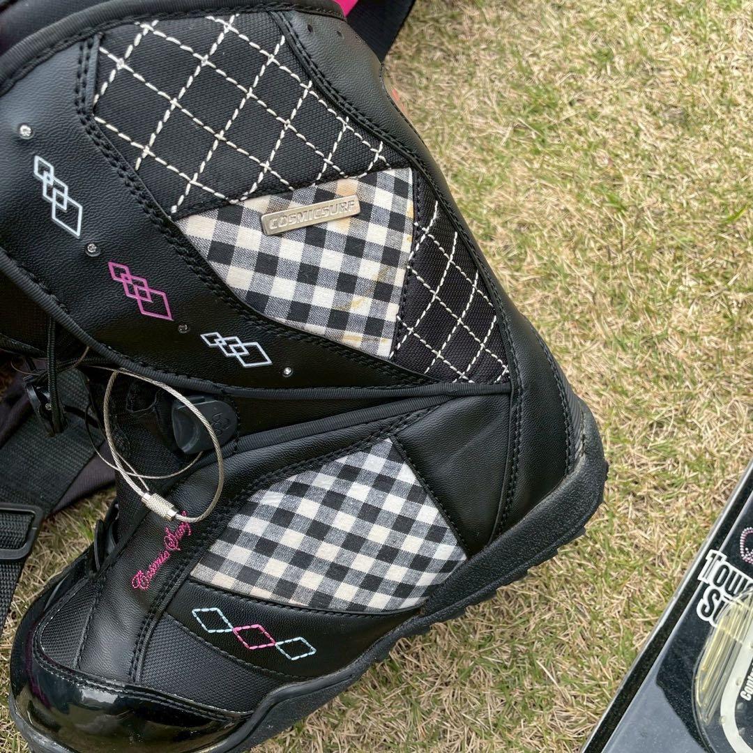 スノーボード一式 スノボ 板ビンディングシューズ コスミックサーフ25センチ