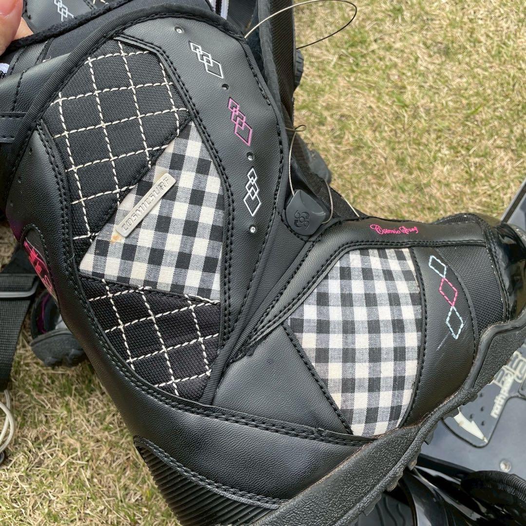 スノーボード一式 スノボ 板ビンディングシューズ コスミックサーフ25センチ