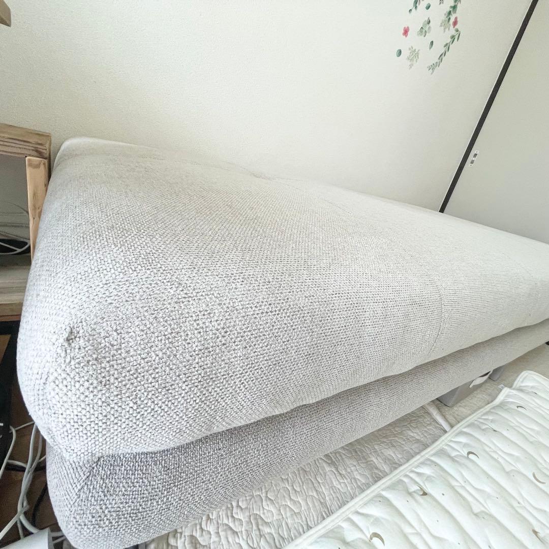 【美品】ニトリ　布張りソファベッド(MB07 BE) 3人掛け ソファ