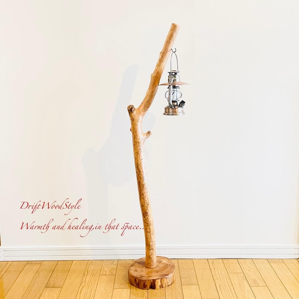 斜めに枝が突き出る流木スタンド 置物 北欧 照明 ランタン N113