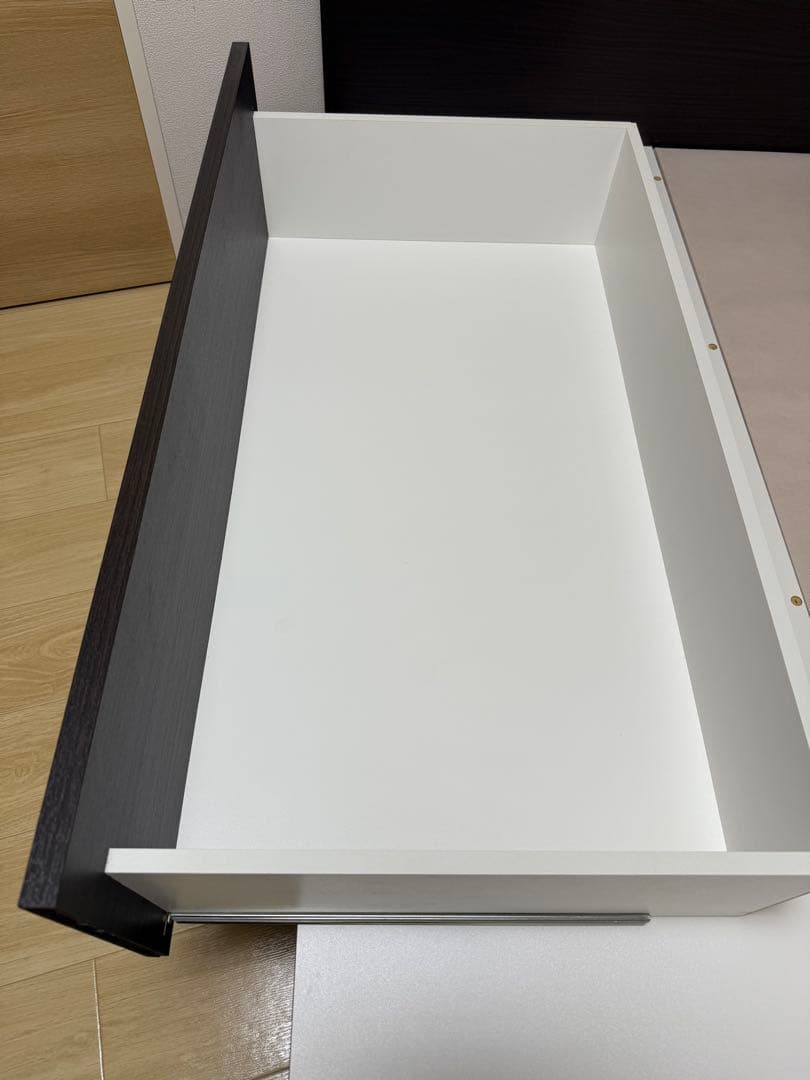 3/10まで　美品！ニトリセミダブルベッドフレーム ダークブラウン　引き出し付き