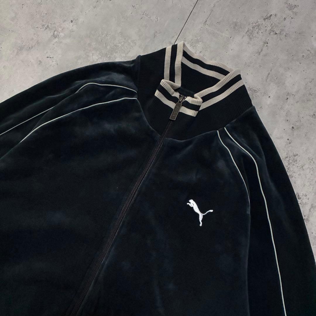 古着 PUMA セットアップ ジャージ ベロアトラックジャケット L〜XL 黒