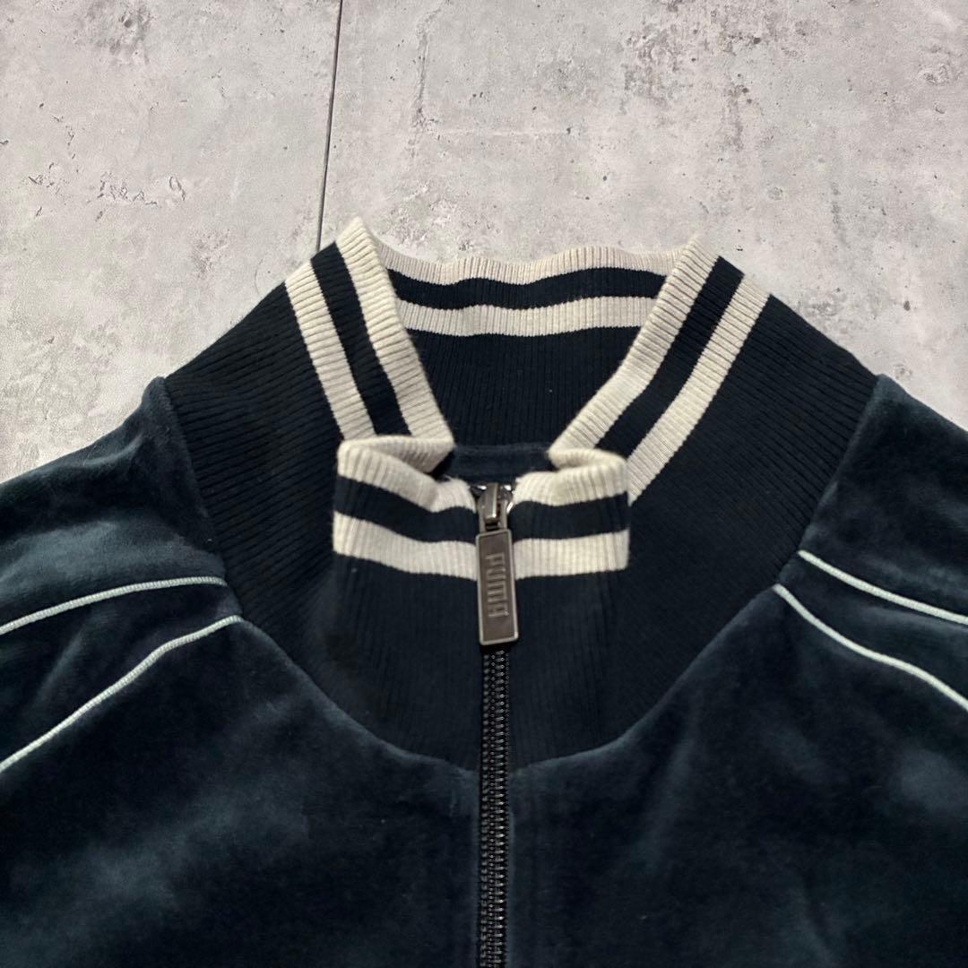 古着 PUMA セットアップ ジャージ ベロアトラックジャケット L〜XL 黒