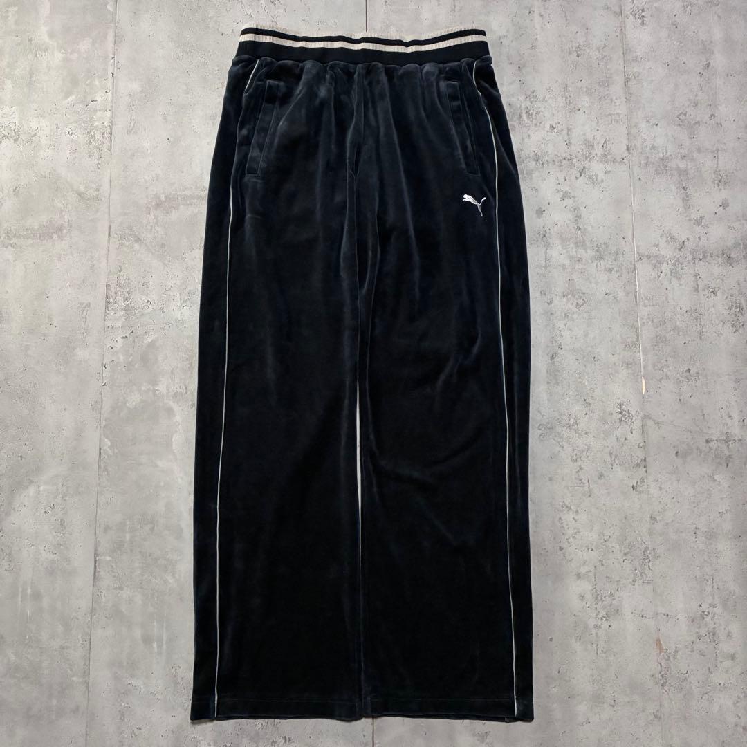 古着 PUMA セットアップ ジャージ ベロアトラックジャケット L〜XL 黒