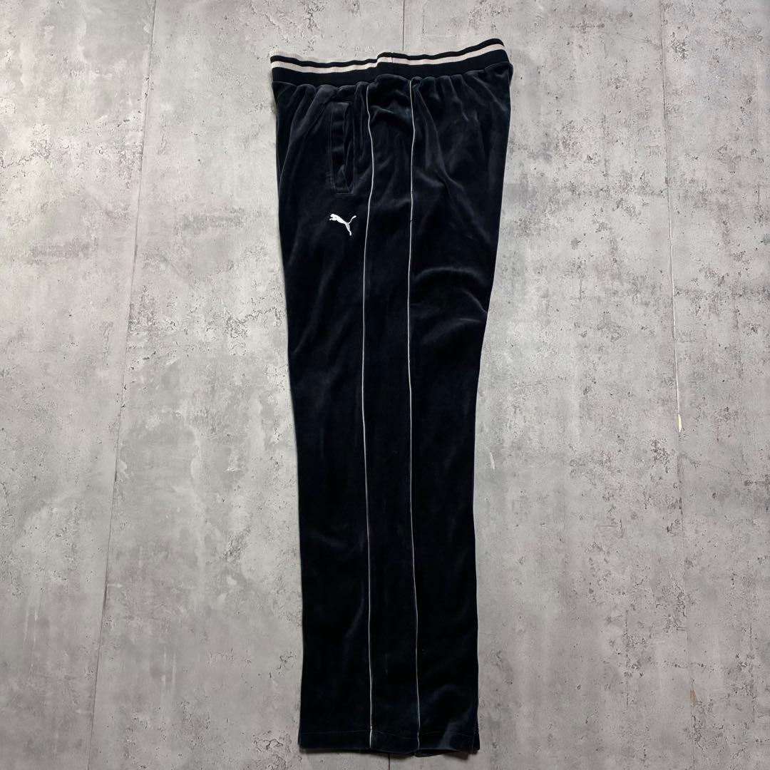 古着 PUMA セットアップ ジャージ ベロアトラックジャケット L〜XL 黒