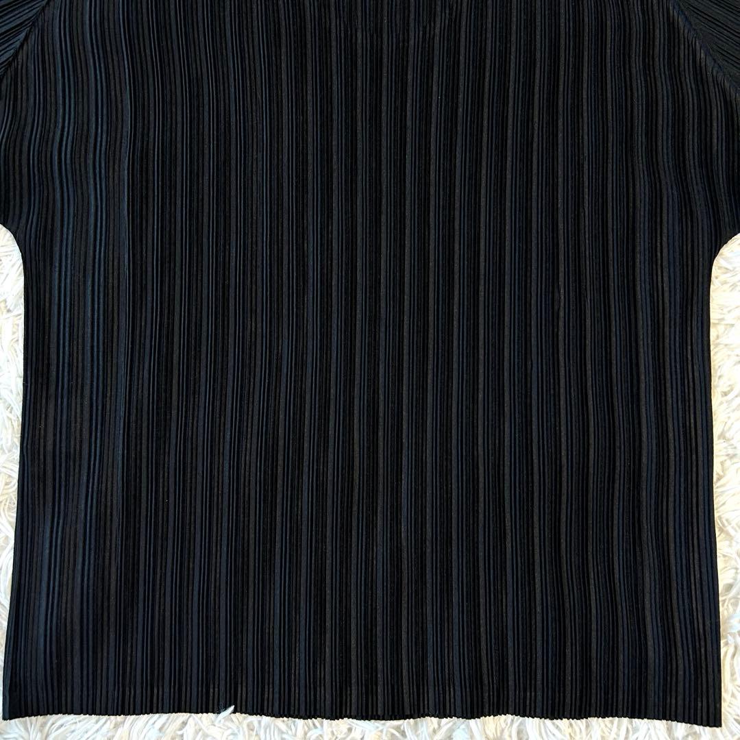 プリーツプリーズ 長袖カットソー クルーネック ブラック イッセイミヤケ