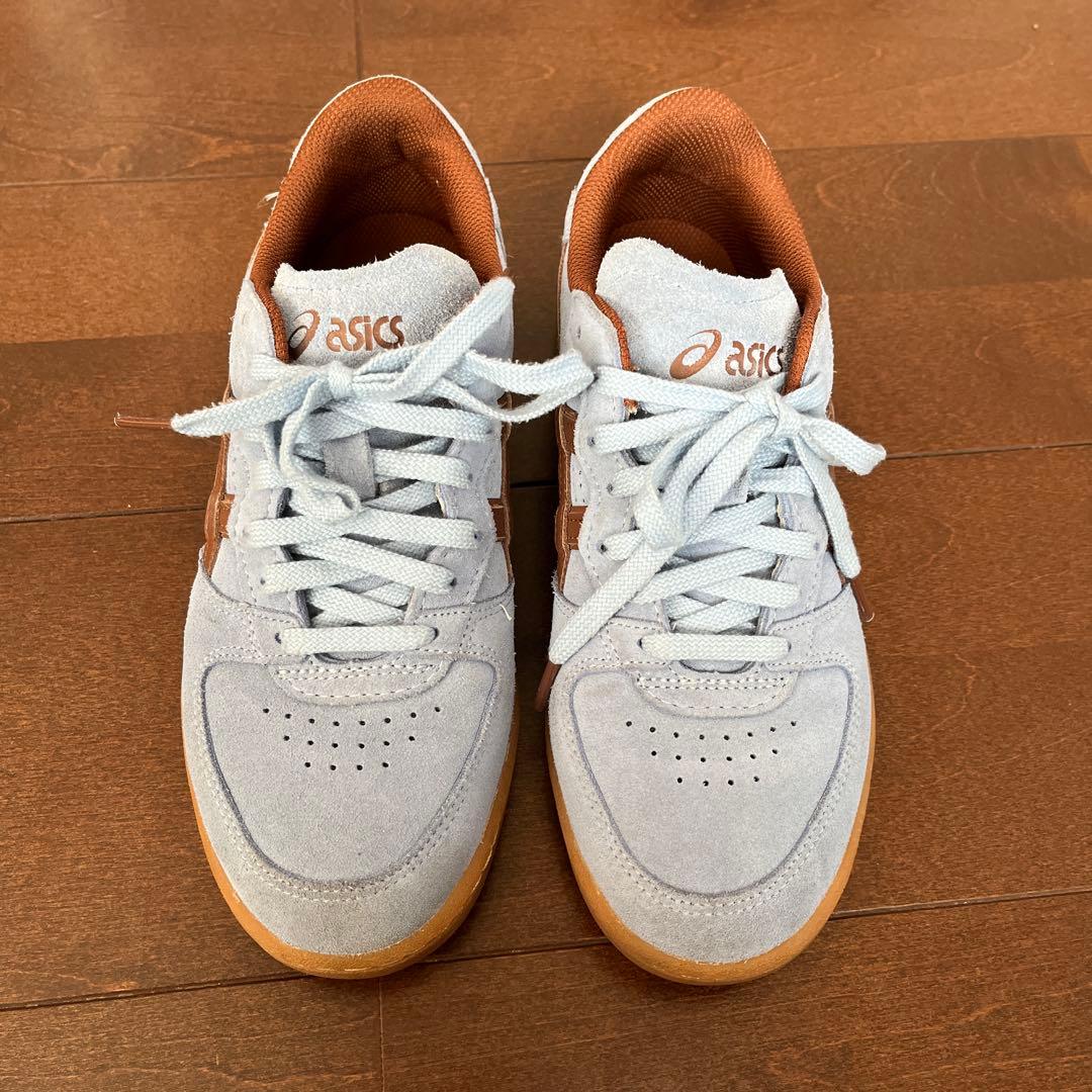 アシックス　HAY ASICS 水色 スエード スニーカー 刺繍　24.5cm