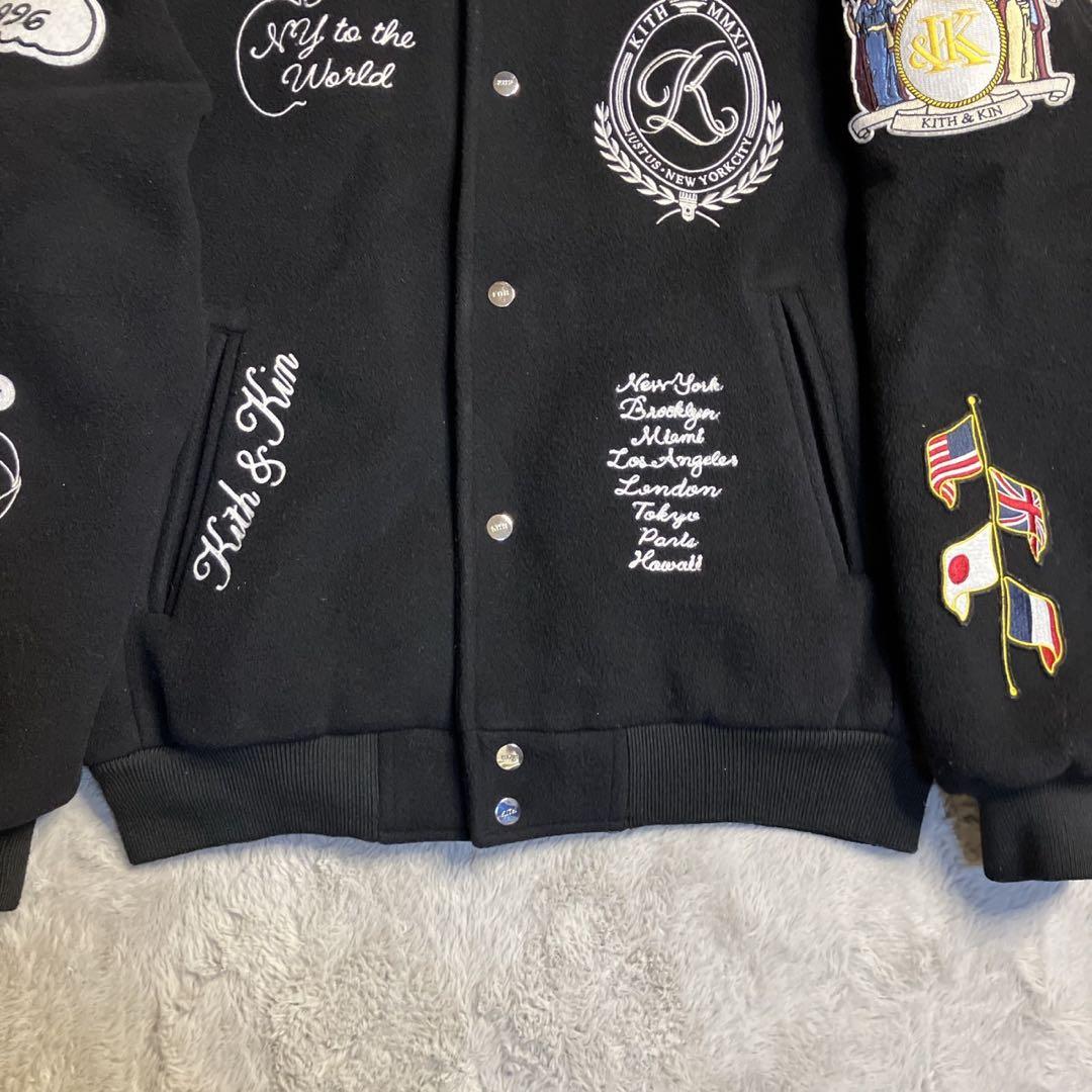 KITH スタジャン ブラック ウール