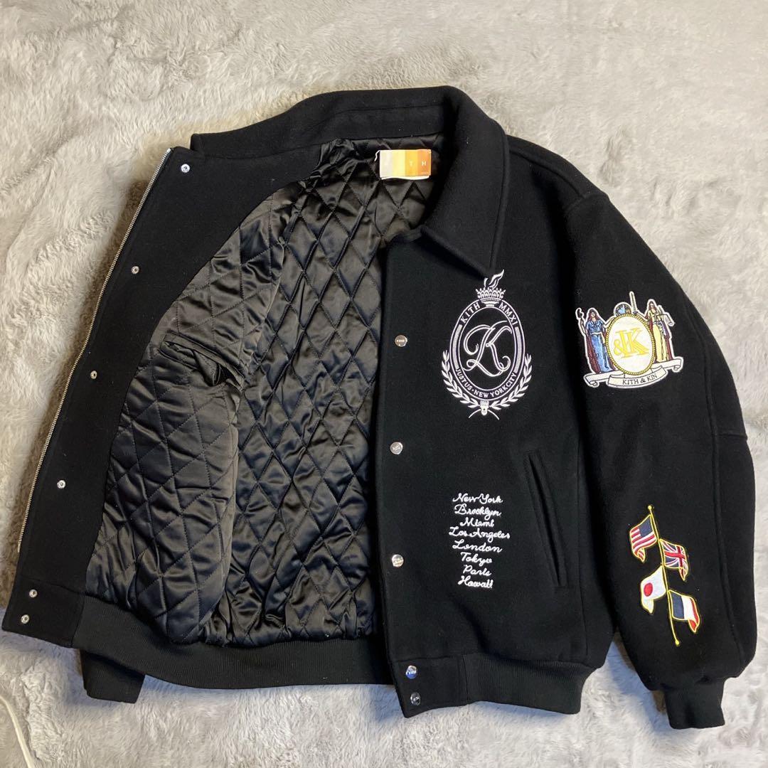 KITH スタジャン ブラック ウール