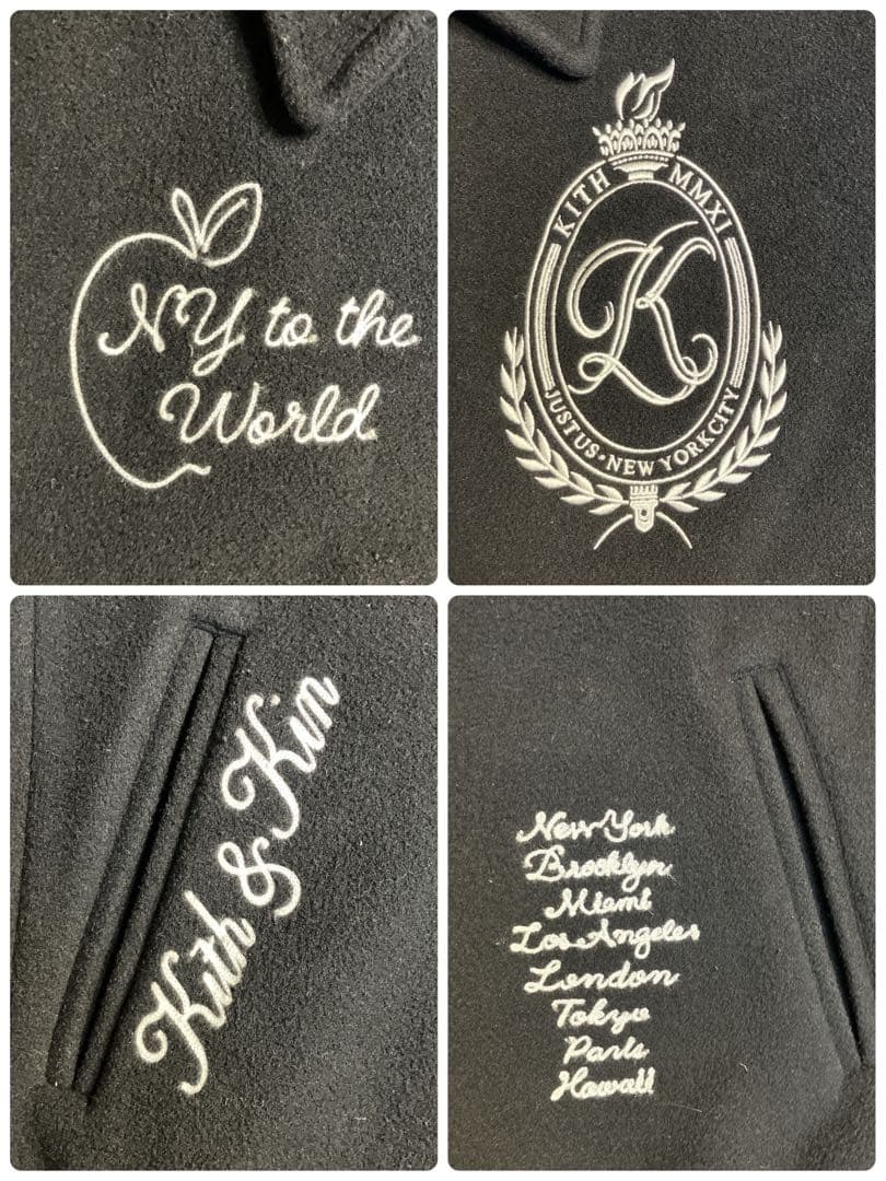 KITH スタジャン ブラック ウール