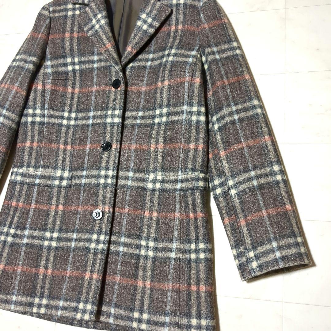 BURBERRY LONDON ブラウン ノバチェック ウール チェスターコート