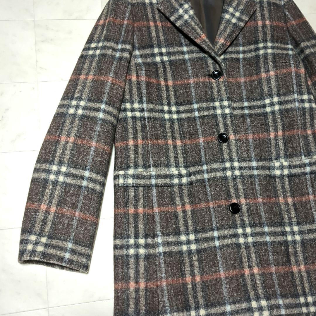 BURBERRY LONDON ブラウン ノバチェック ウール チェスターコート