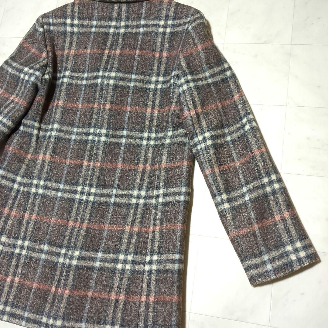 BURBERRY LONDON ブラウン ノバチェック ウール チェスターコート
