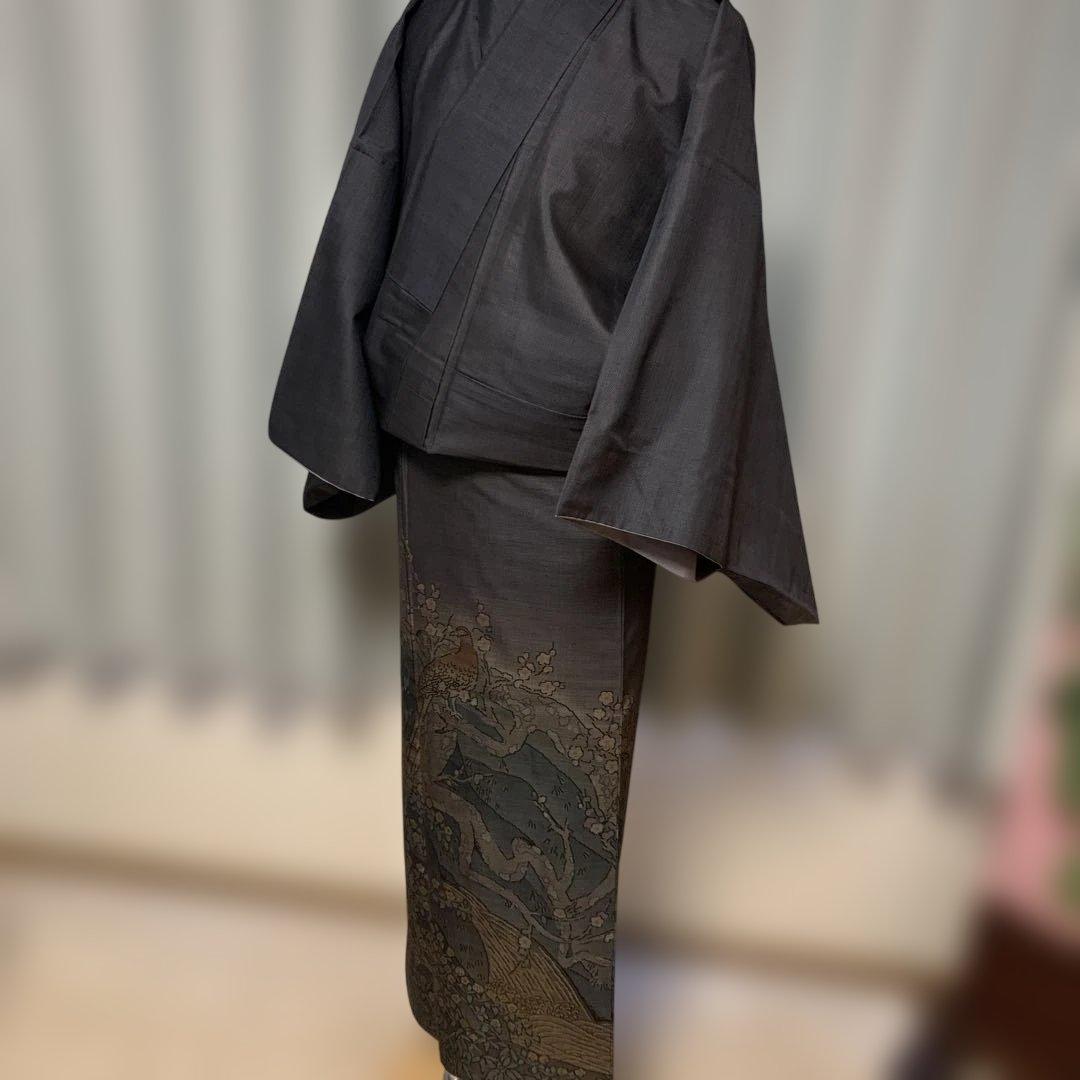 ちえ様　未使用★泥染奄美大島紬★きじ梅柄