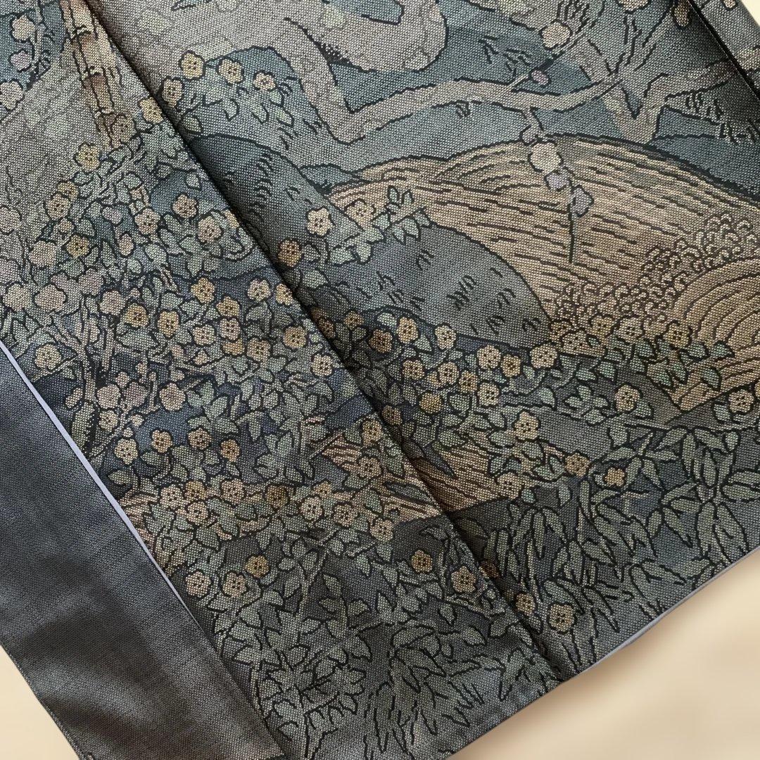 ちえ様　未使用★泥染奄美大島紬★きじ梅柄