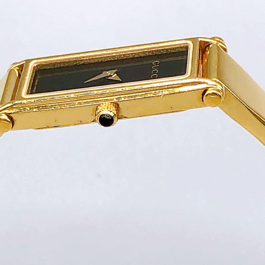 GUCCI ゴールド クオーツ バングル 1500L 腕時計 電池交換済 稼働