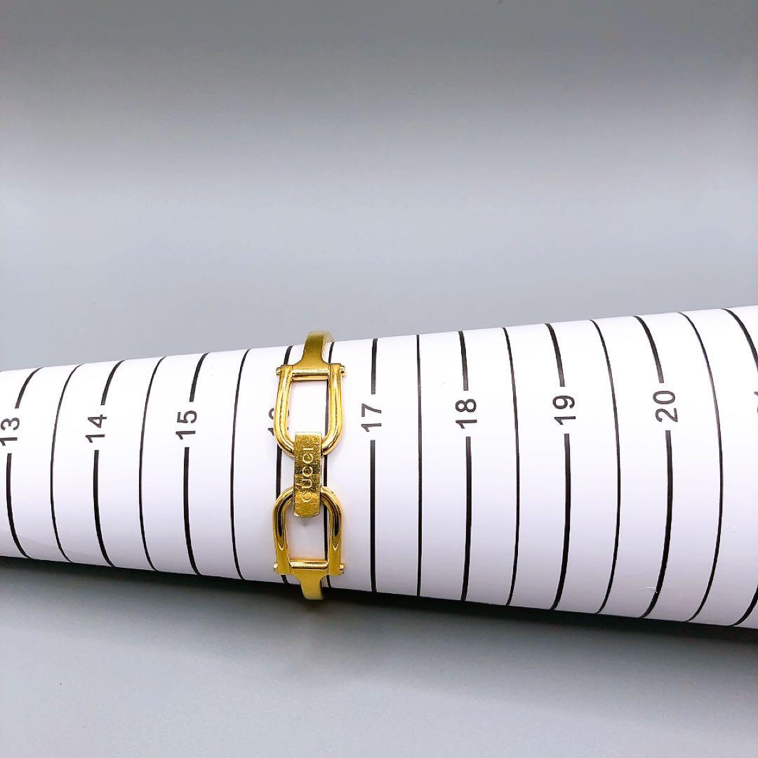 GUCCI ゴールド クオーツ バングル 1500L 腕時計 電池交換済 稼働