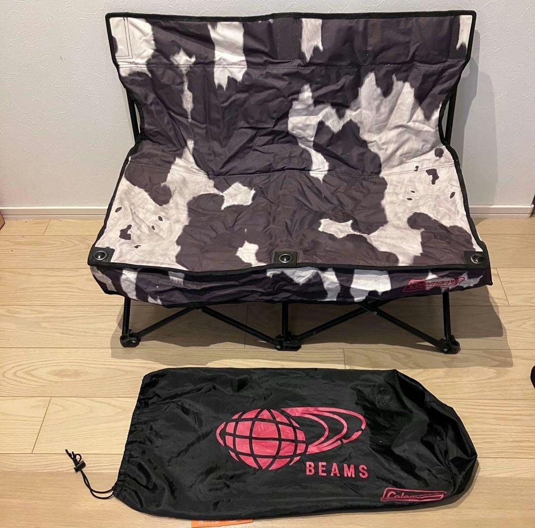 入手困難　Coleman×BEAMS ハラコ柄 折畳みベンチチェア 2人用