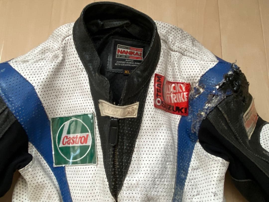 ナンカイ NANKAI 南海部品 MFJ公認 レーシングスーツ 革ツナギ XL