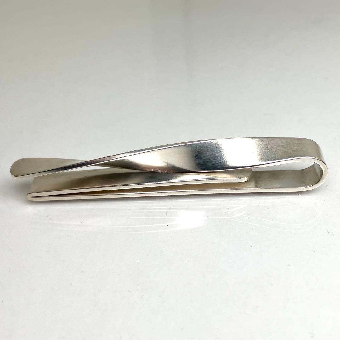 おしゅん　箱付き　ジョージジェンセン　ネクタイピン　ツイスト　シルバー