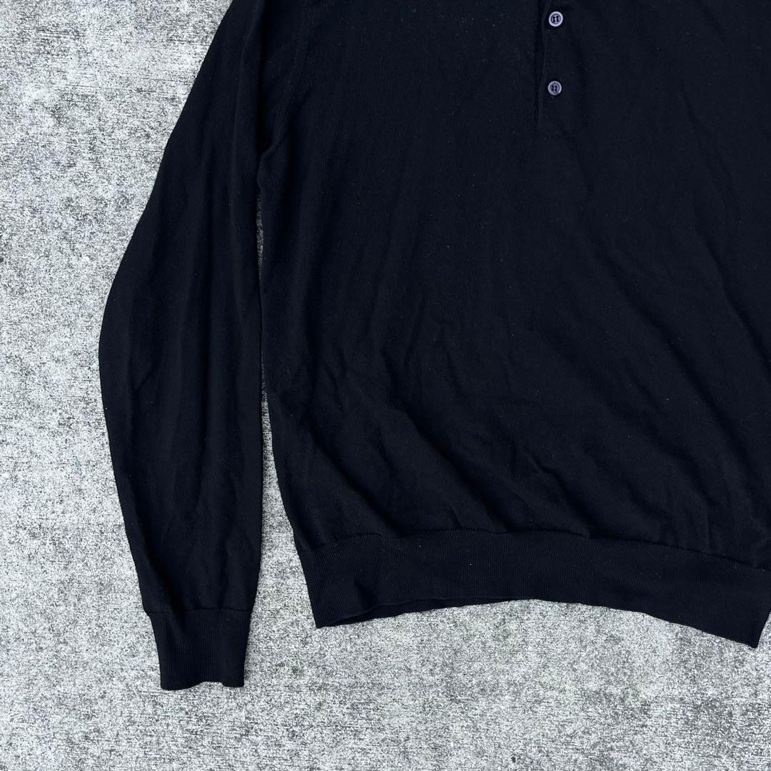 prada プラダ ニットポロ 長袖 ニットポロシャツ 黒