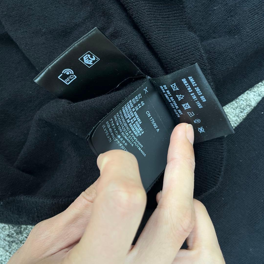 prada プラダ ニットポロ 長袖 ニットポロシャツ 黒