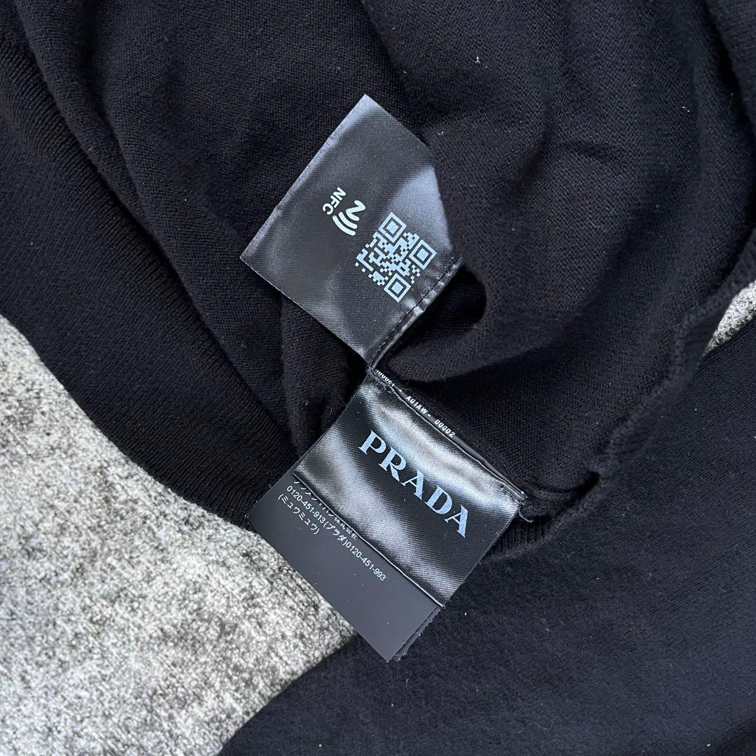 prada プラダ ニットポロ 長袖 ニットポロシャツ 黒