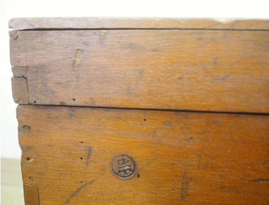 1051 アンティーク　木製トランク　木箱　収納ケース　センターテーブル　レトロ