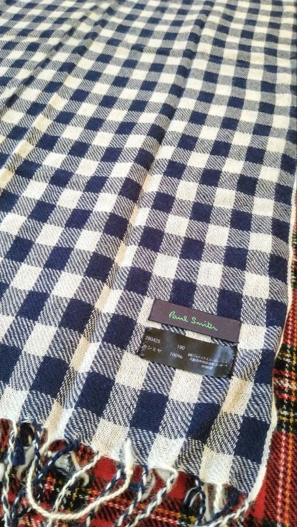 【Paul Smith】カシミヤ100% ギンガムチェックストール