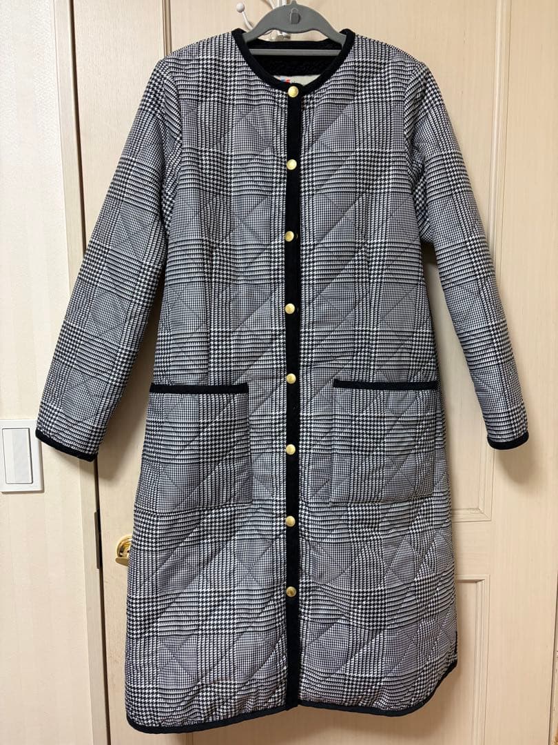 千鳥柄キルティングコート