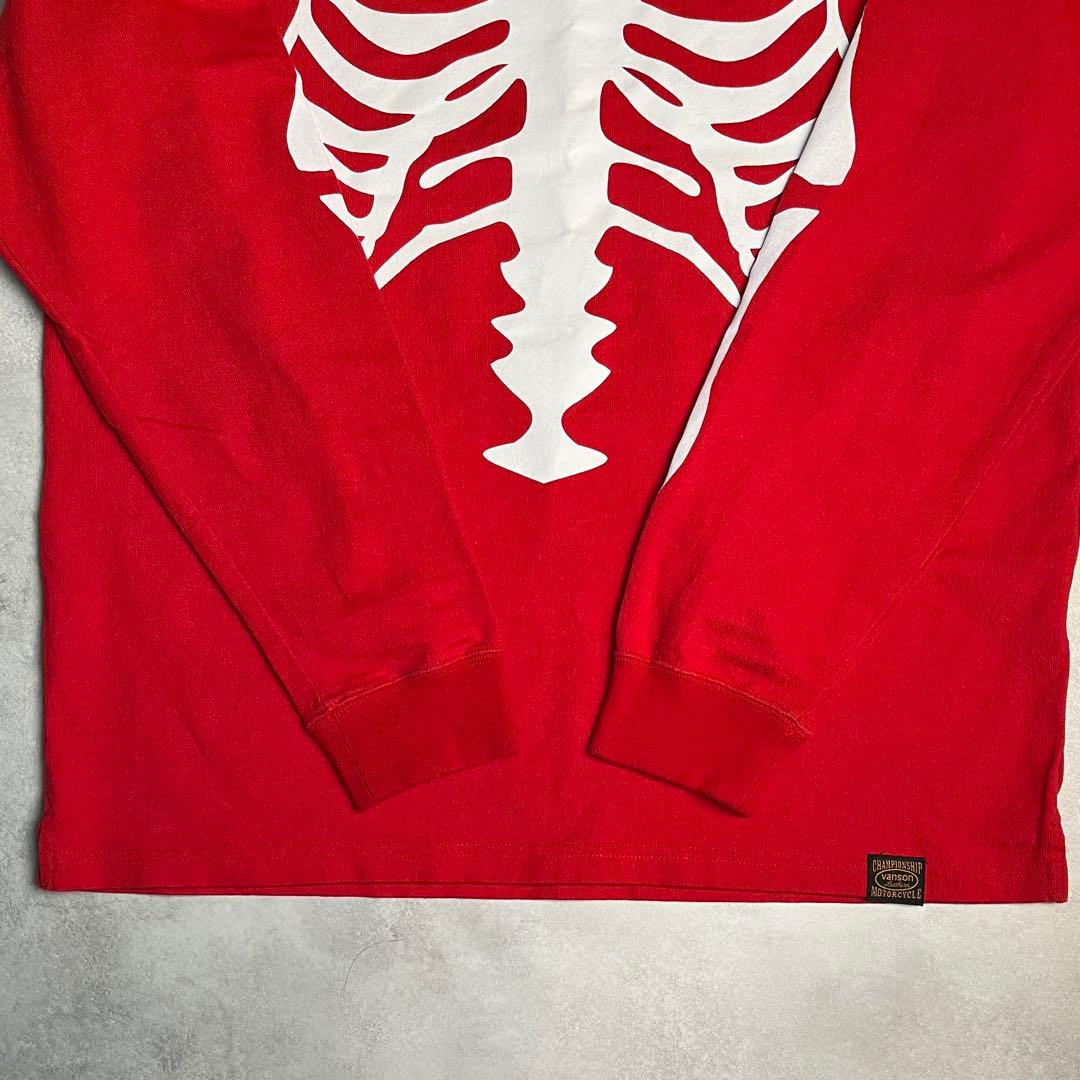 廣*康様 Vanson COTTONS スカルボーン プリント 厚手ロングスリー