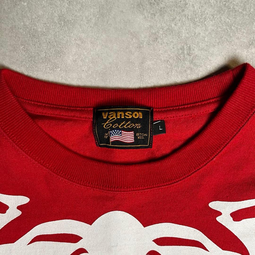 廣*康様 Vanson COTTONS スカルボーン プリント 厚手ロングスリー