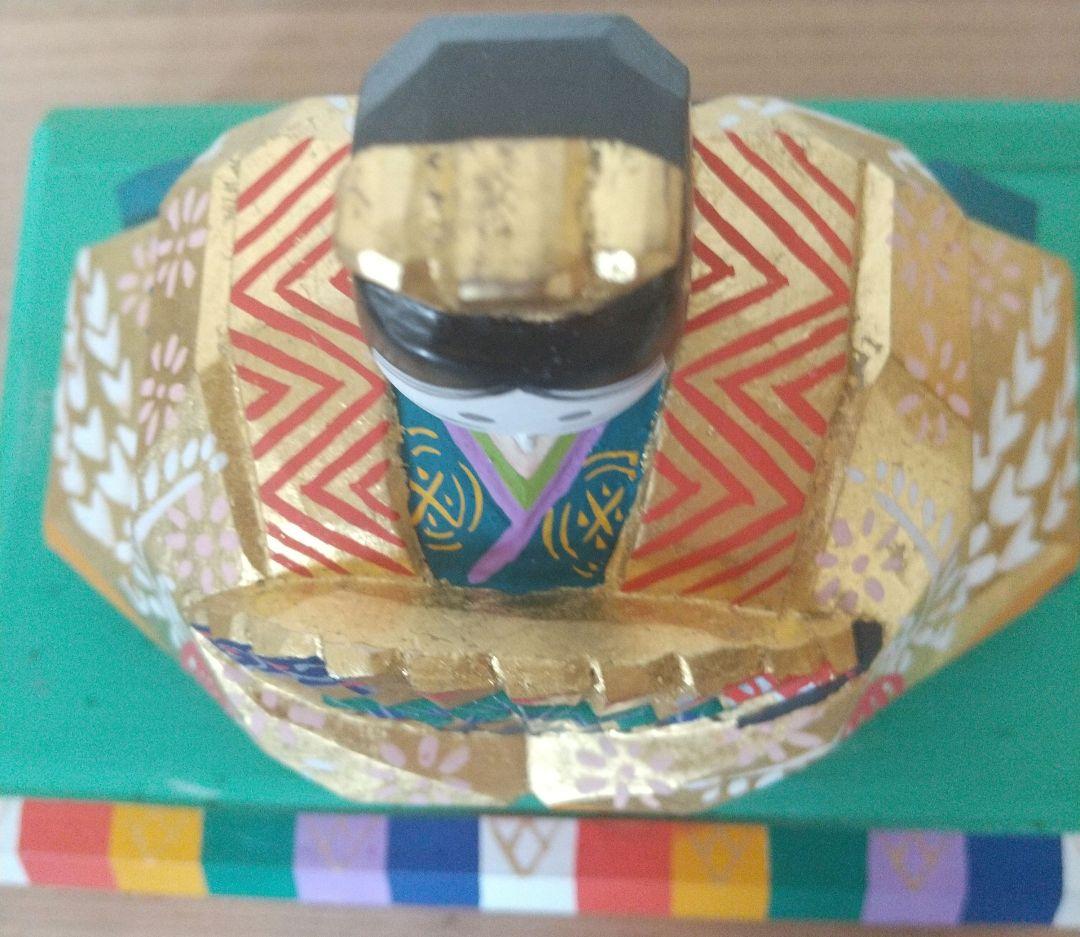 南部神泉 奈良一刀彫 雛人形 雛飾り 一刀彫 木製 金彩 かわいいお顔