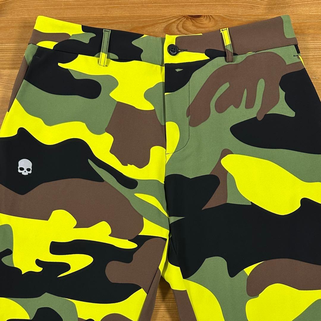 ☆美品☆ HYDROGEN 迷彩 撥水 ボンディング ストレッチパンツ スカル